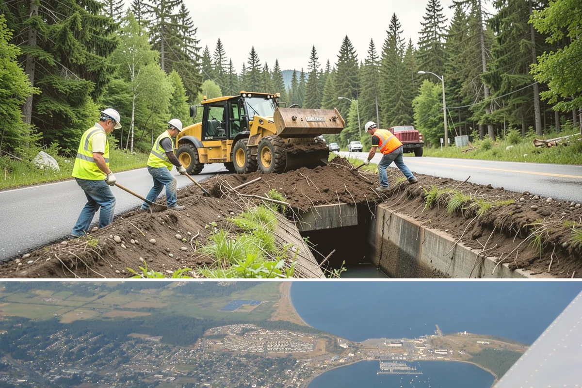 Guardrail Vegetation Clearing in Oak Harbor, Island County, WA - Behind-rail clearing is scheduled through the growing season and paired with a fall pass so guardrail is inspectable and...