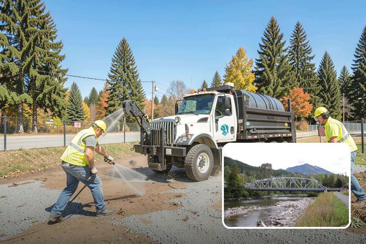 Guardrail Vegetation Clearing in Skykomish, King County, WA - Extends guardrail life by keeping post and rail zones dry