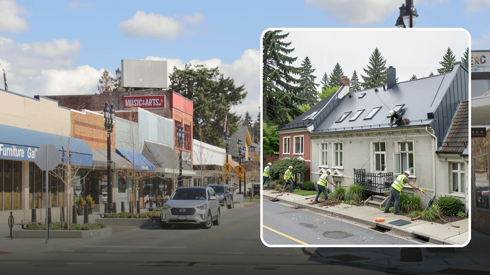 Gutter Cleaning in Bothell, King County, WA - Street gutter cleaning that removes accumulated debris to keep runoff moving to catch basins and inlets.