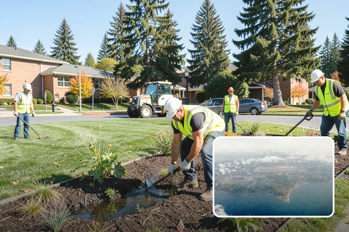 Gutter Cleaning in Burien, King County, WA - Keeps runoff flowing to inlets and prevents intersection flooding