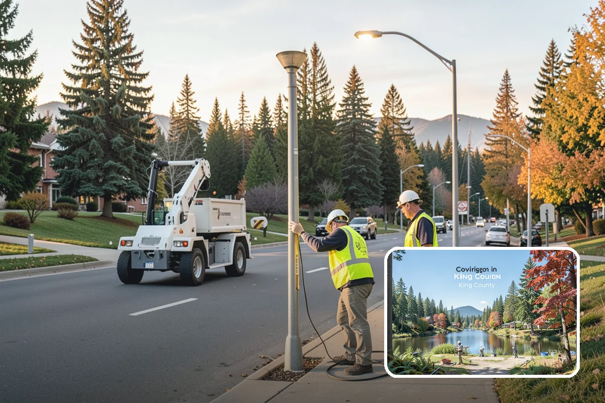 Gutter Cleaning in Covington, King County, WA - Keeps runoff flowing to inlets and prevents intersection flooding