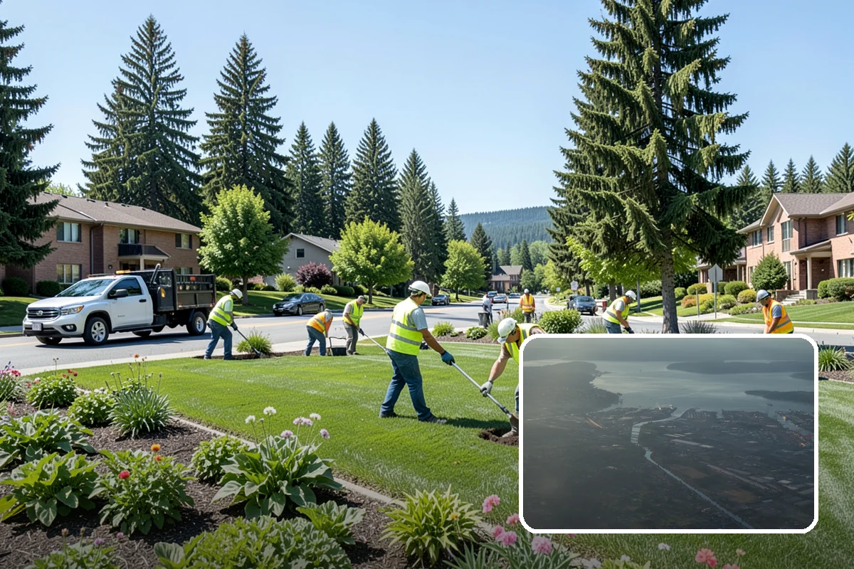 Gutter Cleaning in Fife, Pierce County, WA - Keeps runoff flowing to inlets and prevents intersection flooding