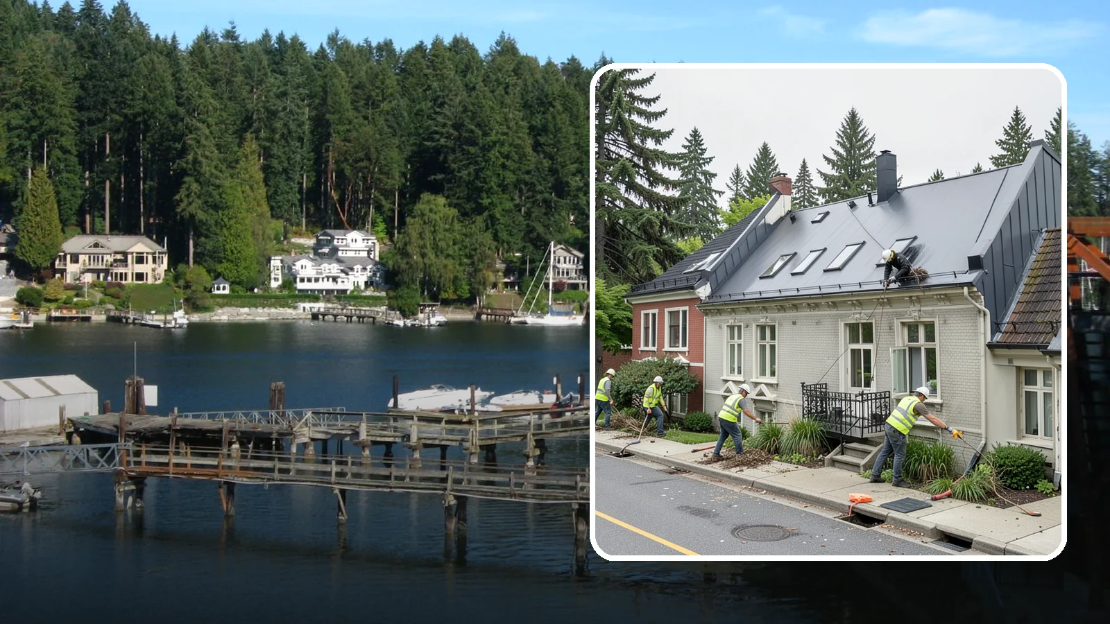 Gutter Cleaning in Gig Harbor, Pierce County, WA - Street gutter cleaning that removes accumulated debris to keep runoff moving to catch basins and inlets.