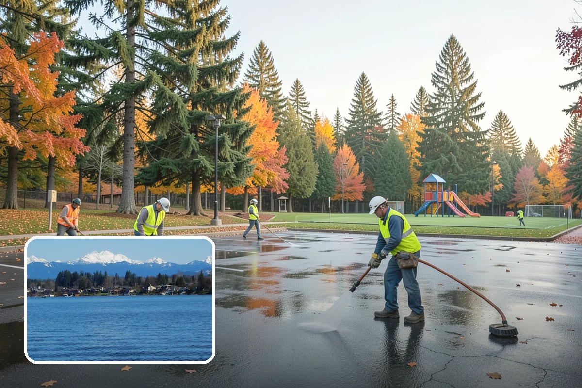 Gutter Cleaning in Lake Stevens, Snohomish County, WA - Keeps runoff flowing to inlets and prevents intersection flooding