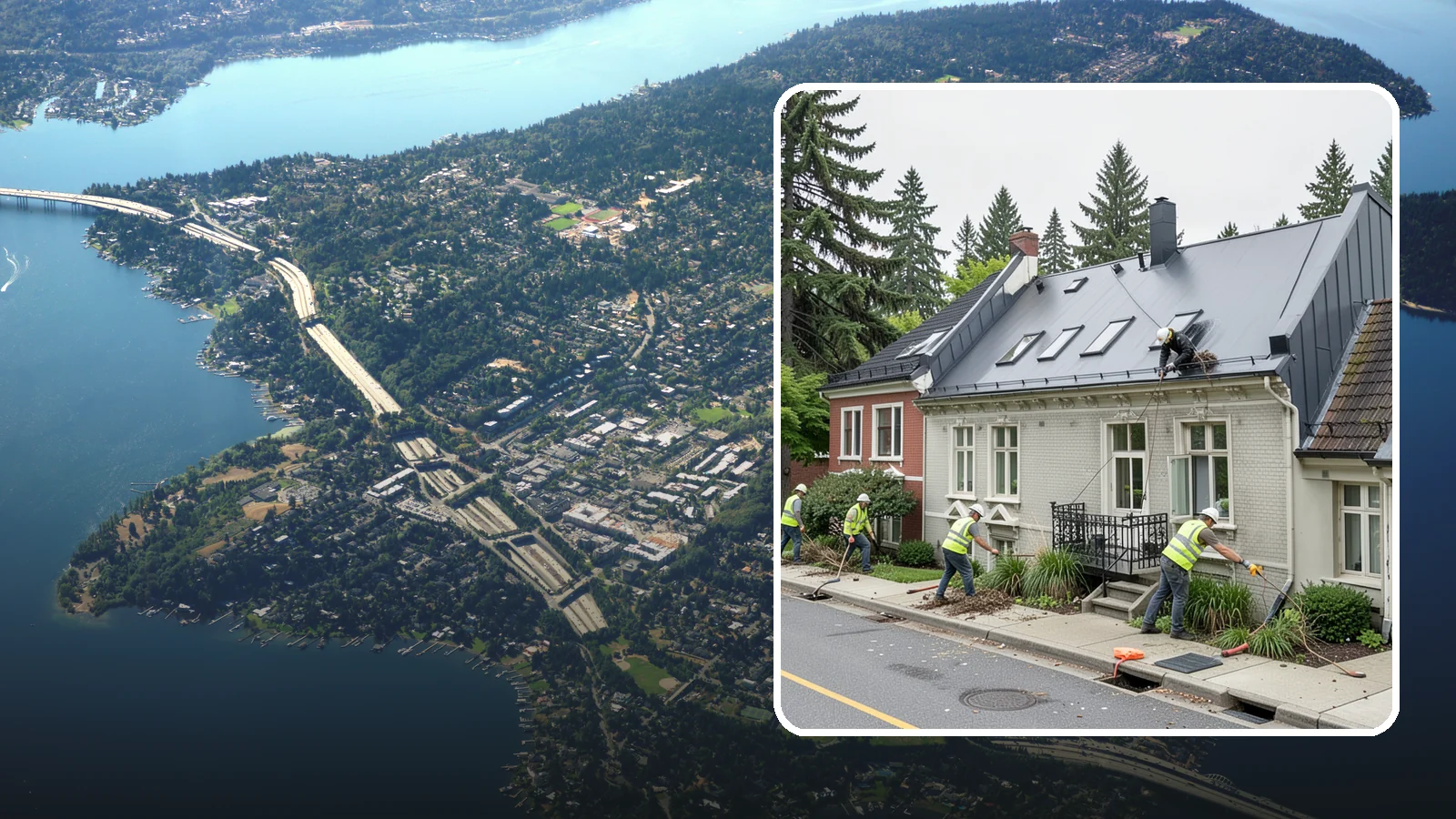 Gutter Cleaning in Mercer Island, King County, WA - Street gutter cleaning that removes accumulated debris to keep runoff moving to catch basins and inlets.