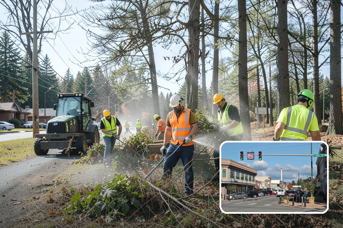Gutter Cleaning in Monroe, Snohomish County, WA - Keeps runoff flowing to inlets and prevents intersection flooding