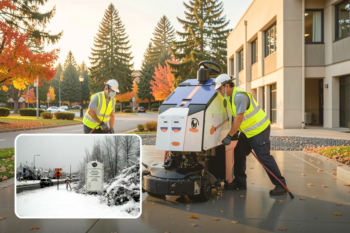 Gutter Cleaning in Newcastle, King County, WA - Keeps runoff flowing to inlets and prevents intersection flooding
