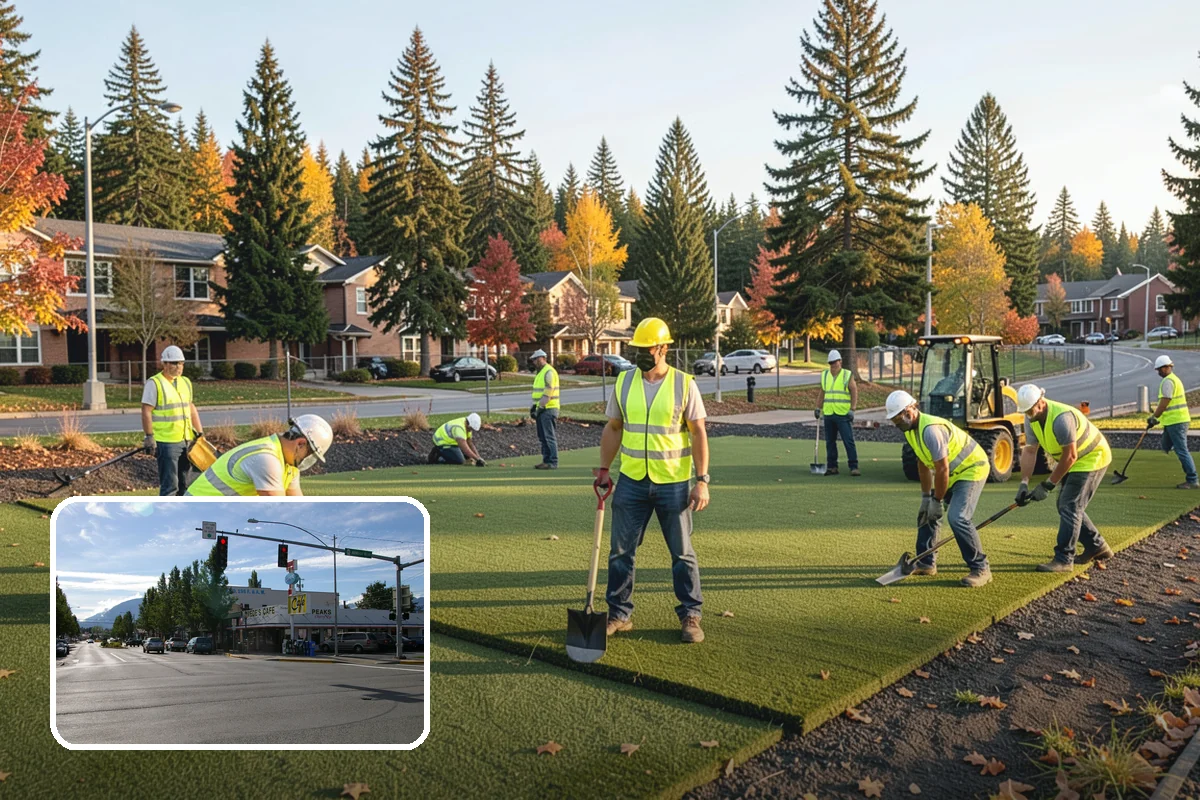 Gutter Cleaning in North Bend, King County, WA - Keeps runoff flowing to inlets and prevents intersection flooding