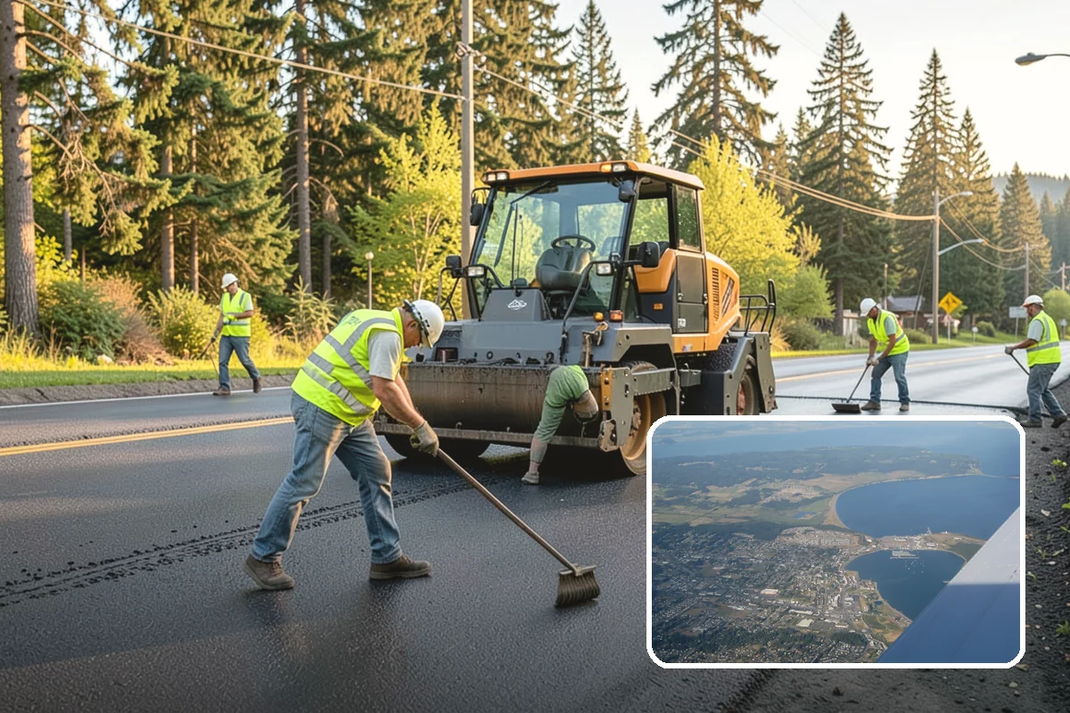 Gutter Cleaning in Oak Harbor, Island County, WA - Keeps runoff flowing to inlets and prevents intersection flooding