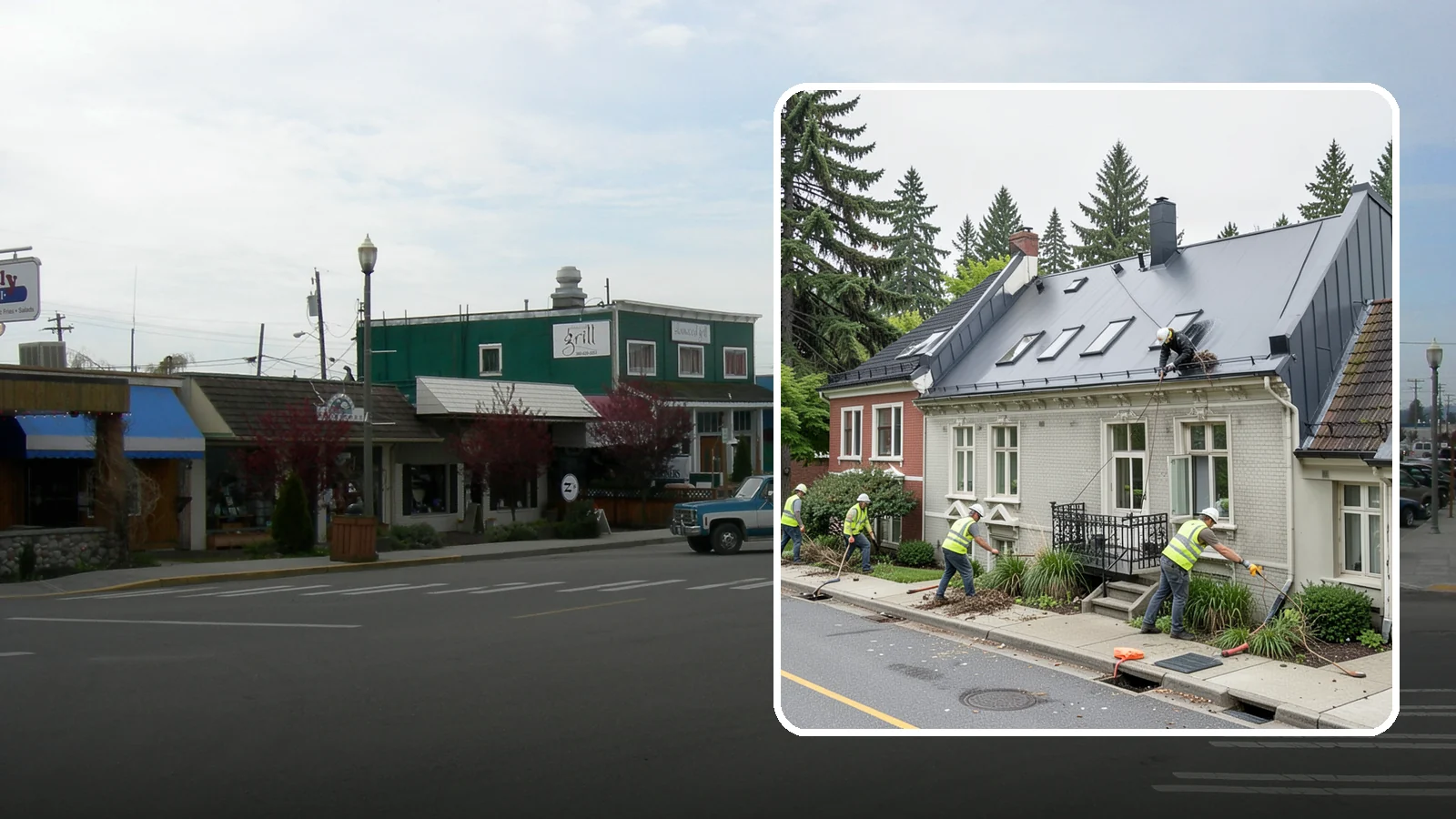 Gutter Cleaning in Stanwood, Snohomish County, WA - Street gutter cleaning that removes accumulated debris to keep runoff moving to catch basins and inlets.