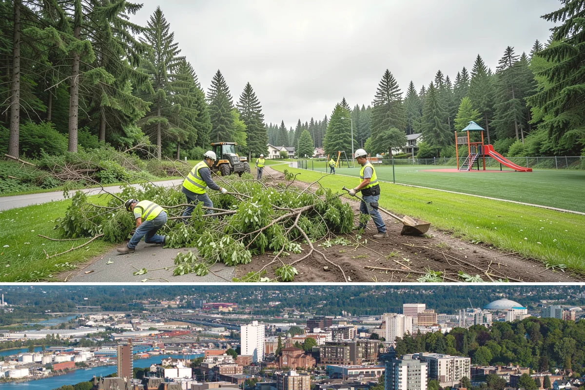 Gutter Cleaning in Tacoma, Pierce County, WA - Gutter cleaning demand peaks from October through December during Western Washington's heavy leaf drop and sustained rain, with...