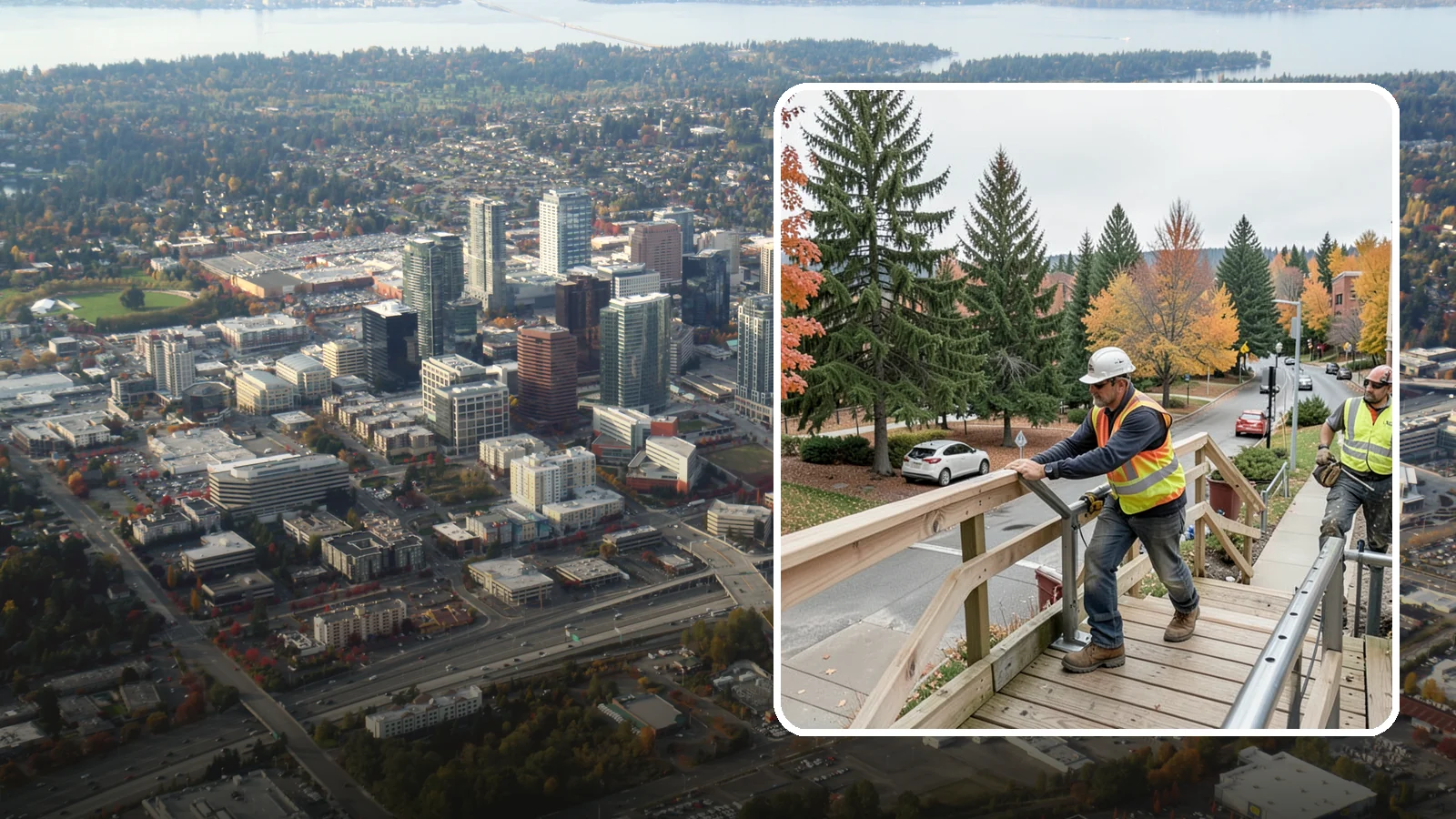 Handrail Installation in Bellevue, King County, WA - We install code-compliant handrails and guardrails at stairs, ramps, and elevated public surfaces.