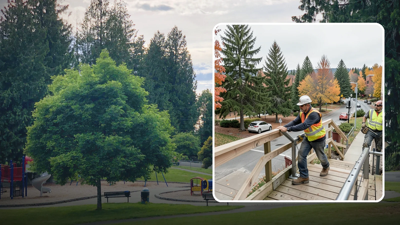 Handrail Installation in Bonney Lake, Pierce County, WA - We install code-compliant handrails and guardrails at stairs, ramps, and elevated public surfaces.