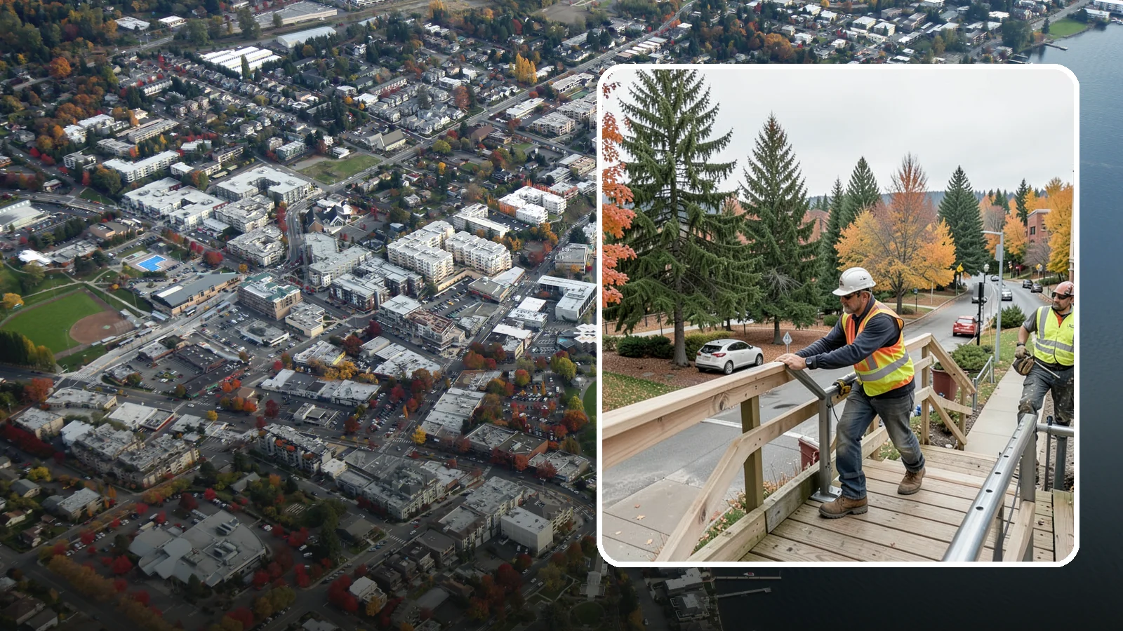 Handrail Installation in Kirkland, King County, WA - We install code-compliant handrails and guardrails at stairs, ramps, and elevated public surfaces.