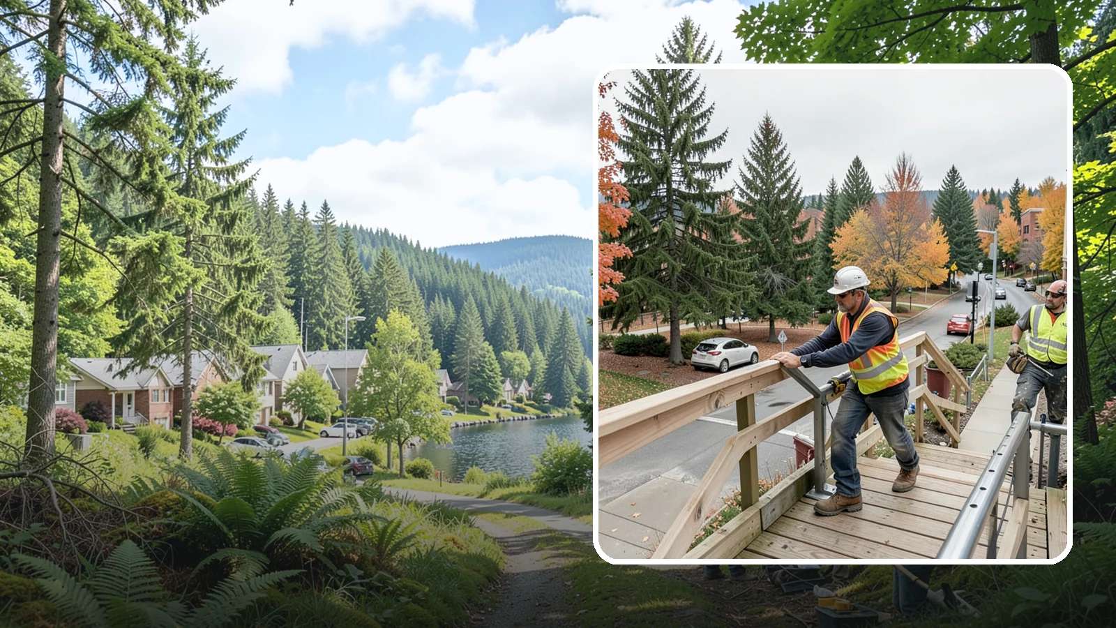 Handrail Installation in Lake Forest Park, King County, WA - We install code-compliant handrails and guardrails at stairs, ramps, and elevated public surfaces.