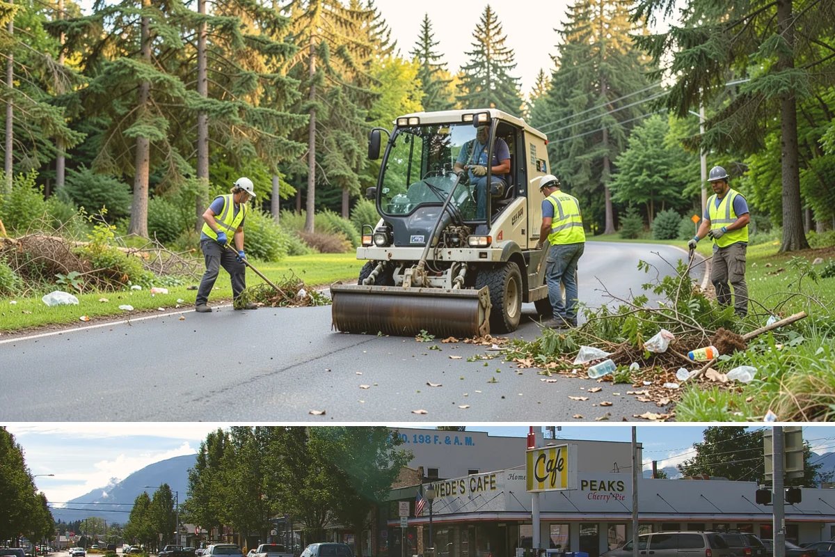 Handrail Installation in North Bend, King County, WA - Handrail installation proceeds year-round, with anchoring into new concrete timed after adequate cure in drier months.