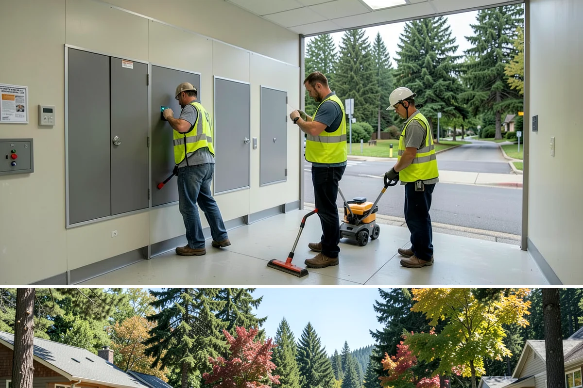 Handrail Installation in Orting, Pierce County, WA - Handrail installation proceeds year-round, with anchoring into new concrete timed after adequate cure in drier months.