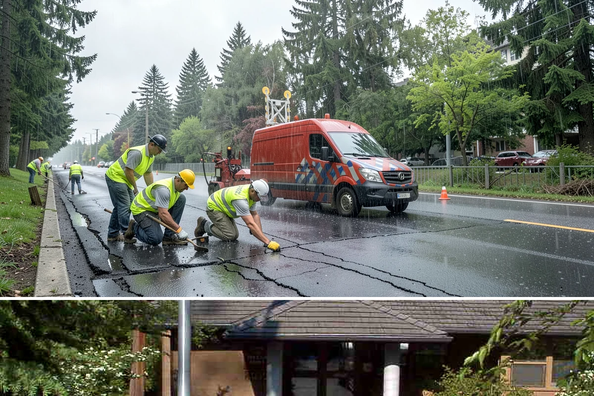 Handrail Installation in Yarrow Point, King County, WA - Handrail installation proceeds year-round, with anchoring into new concrete timed after adequate cure in drier months.