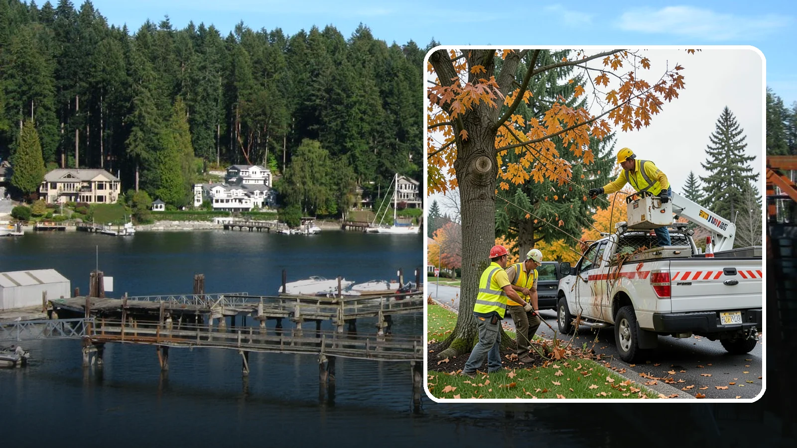 Hazard Tree Inspections in Gig Harbor, Pierce County, WA - Field inspections of suspect public trees by certified arborists to identify defects and recommend mitigation before failure...