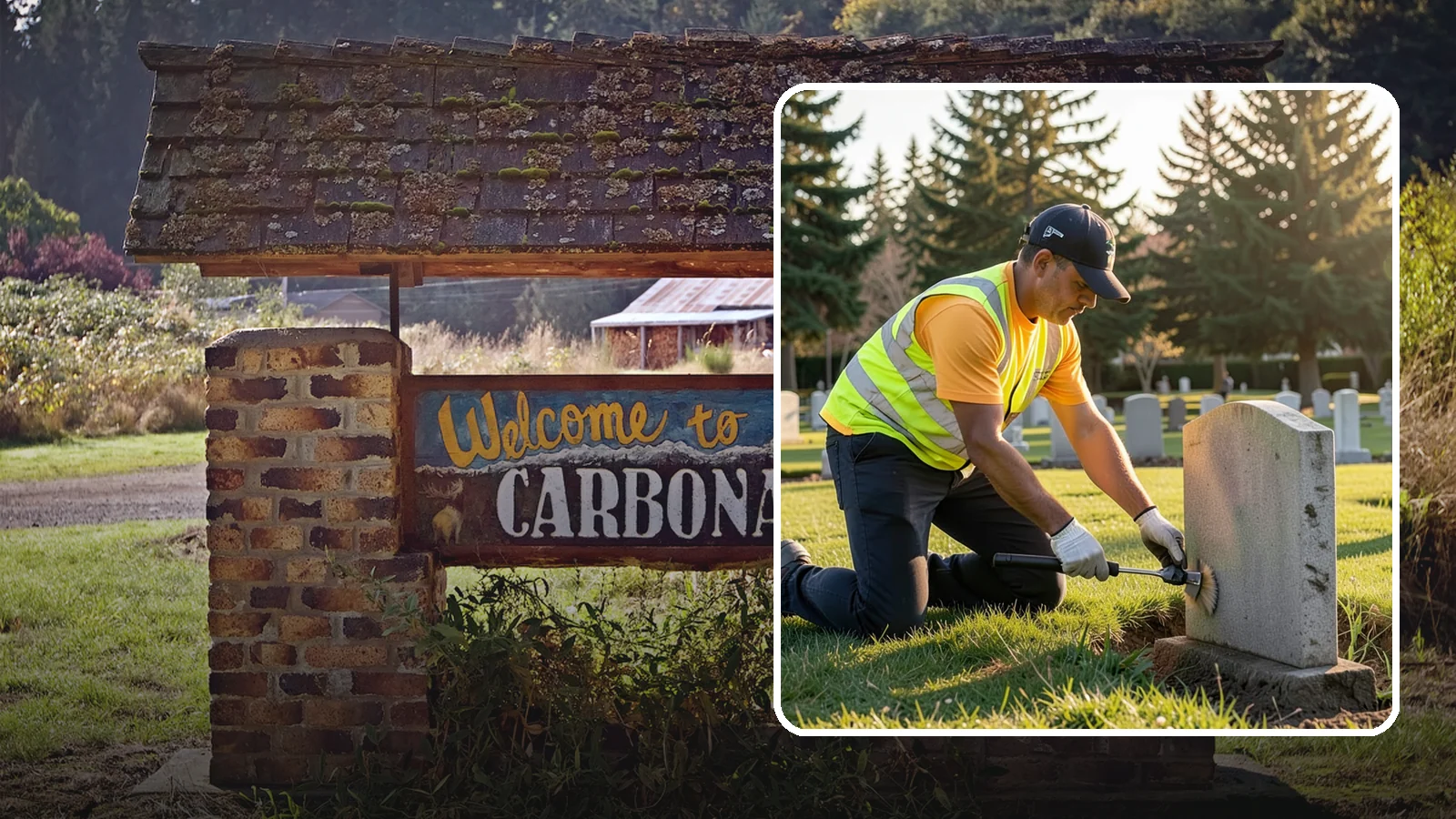 Headstone Cleaning in Carbonado, Pierce County, WA - Gentle, professional cleaning of headstones and grave markers for Western Washington cemeteries.