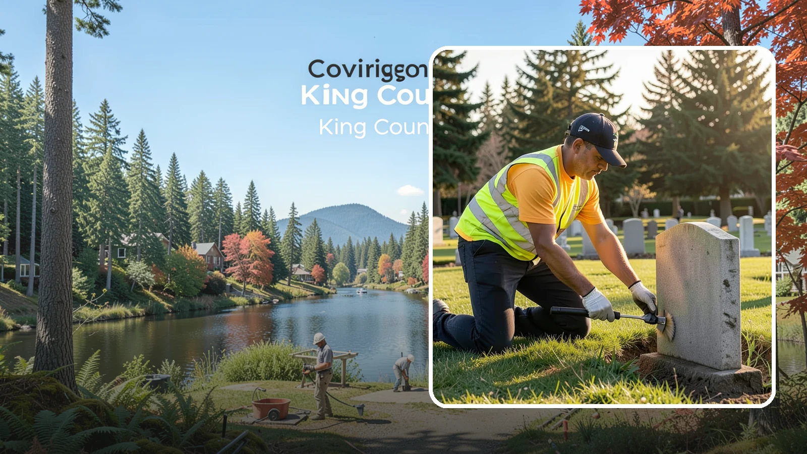 Headstone Cleaning in Covington, King County, WA - Gentle, professional cleaning of headstones and grave markers for Western Washington cemeteries.