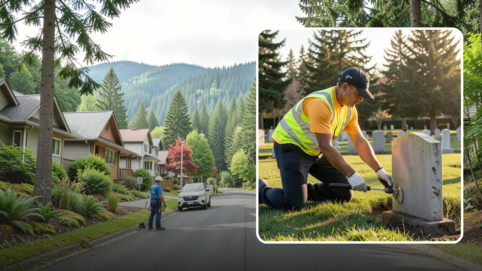 Headstone Cleaning in Darrington, Snohomish County, WA - Gentle, professional cleaning of headstones and grave markers for Western Washington cemeteries.