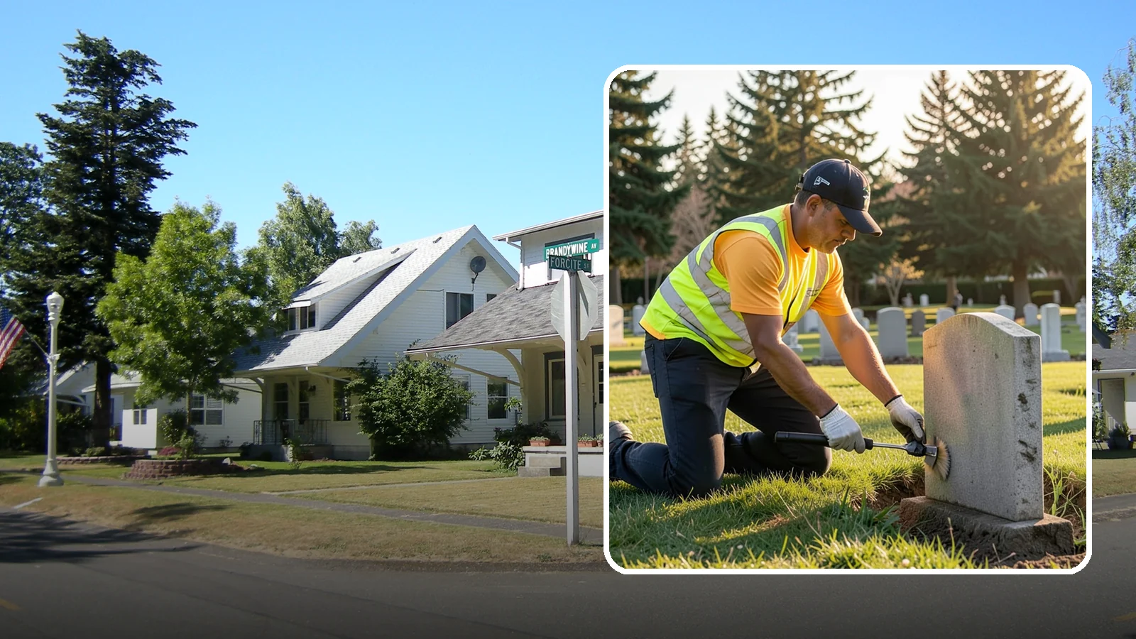 Headstone Cleaning in DuPont, Pierce County, WA - Gentle, professional cleaning of headstones and grave markers for Western Washington cemeteries.