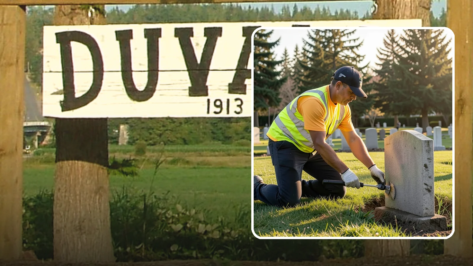 Headstone Cleaning in Duvall, King County, WA - Gentle, professional cleaning of headstones and grave markers for Western Washington cemeteries.