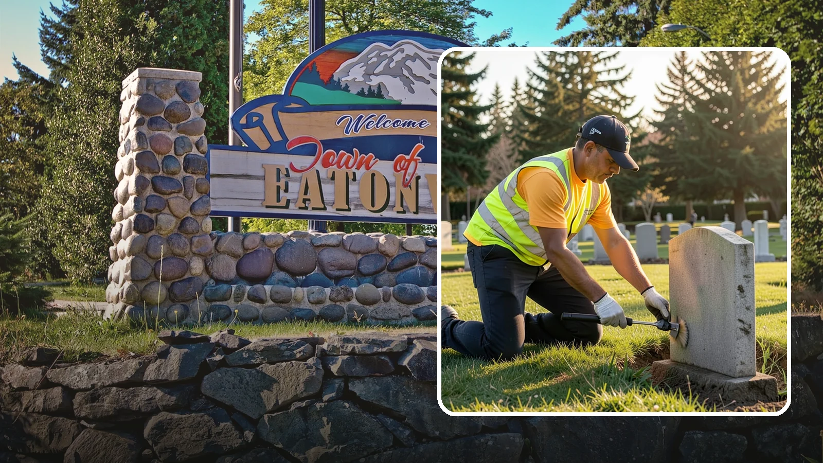 Headstone Cleaning in Eatonville, Pierce County, WA - Gentle, professional cleaning of headstones and grave markers for Western Washington cemeteries.