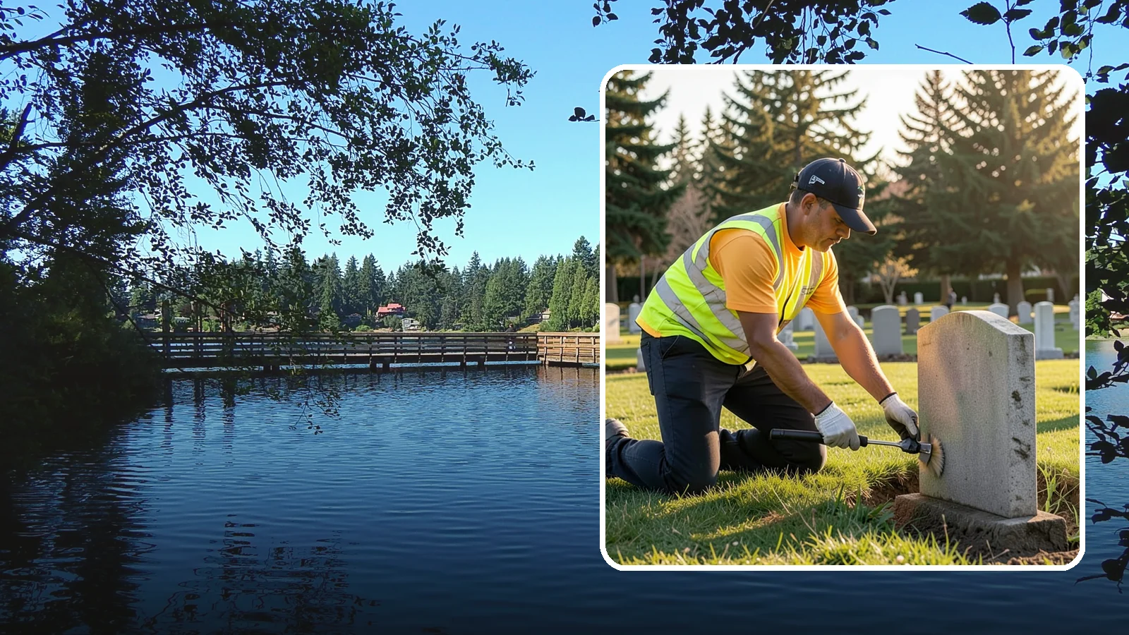 Headstone Cleaning in Federal Way, King County, WA - Gentle, professional cleaning of headstones and grave markers for Western Washington cemeteries.