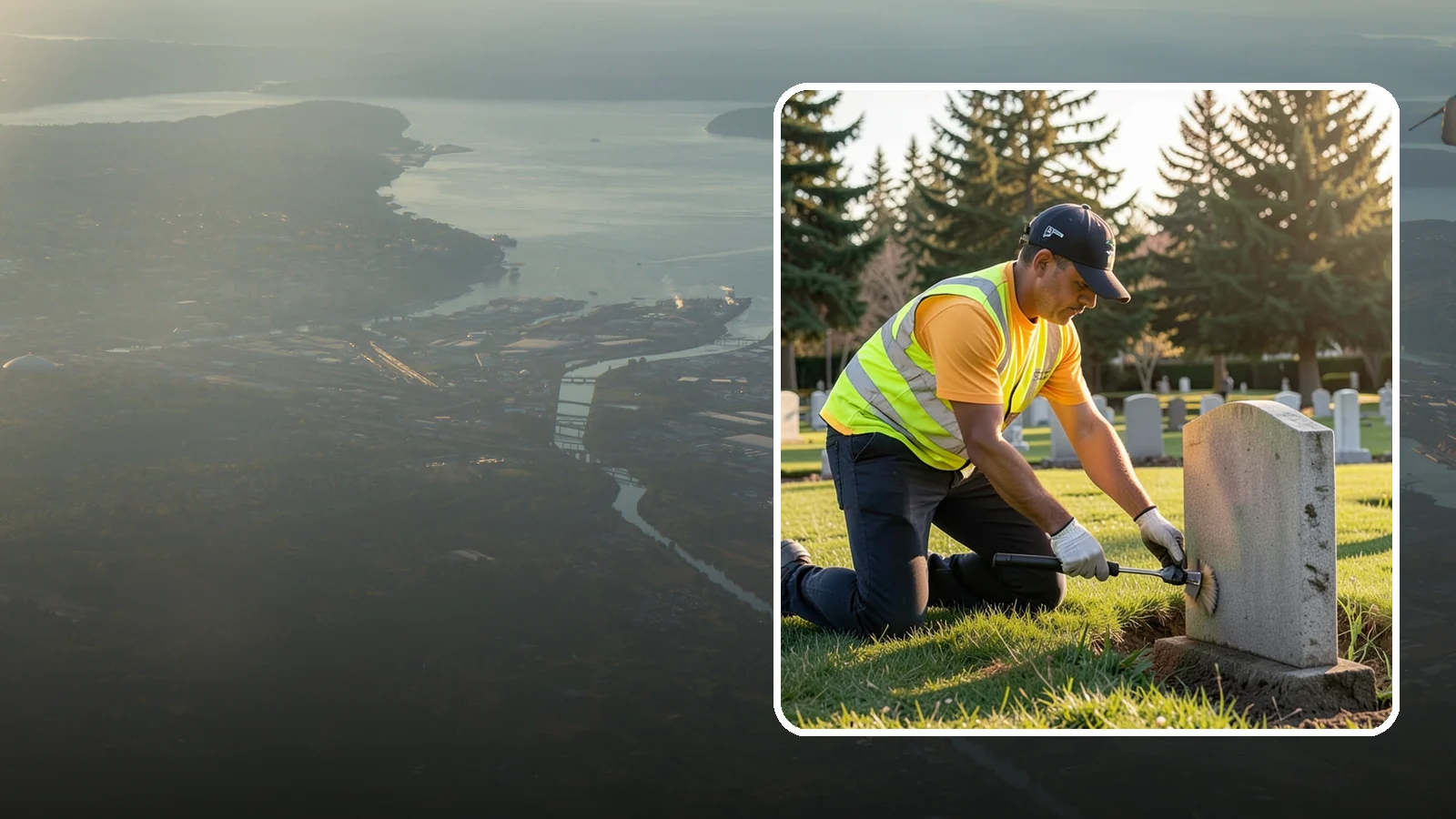 Headstone Cleaning in Fife, Pierce County, WA - Gentle, professional cleaning of headstones and grave markers for Western Washington cemeteries.