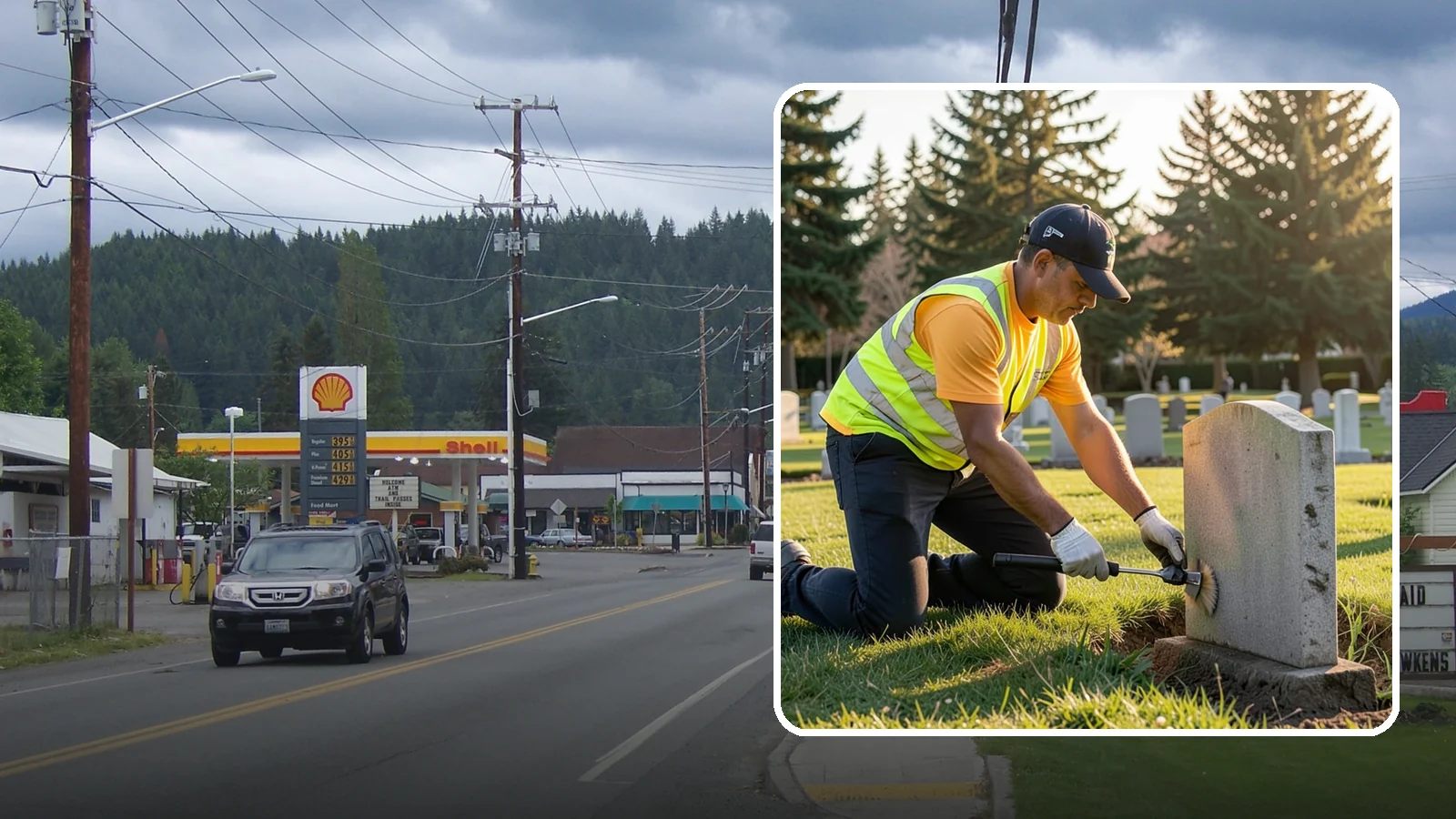 Headstone Cleaning in Granite Falls, Snohomish County, WA - Gentle, professional cleaning of headstones and grave markers for Western Washington cemeteries.