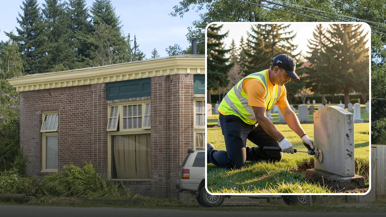 Headstone Cleaning in Hamilton, Skagit County, WA - Gentle, professional cleaning of headstones and grave markers for Western Washington cemeteries.