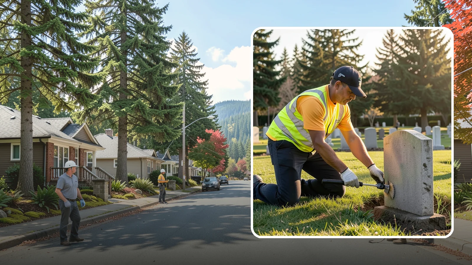 Headstone Cleaning in Hunts Point, King County, WA - Gentle, professional cleaning of headstones and grave markers for Western Washington cemeteries.