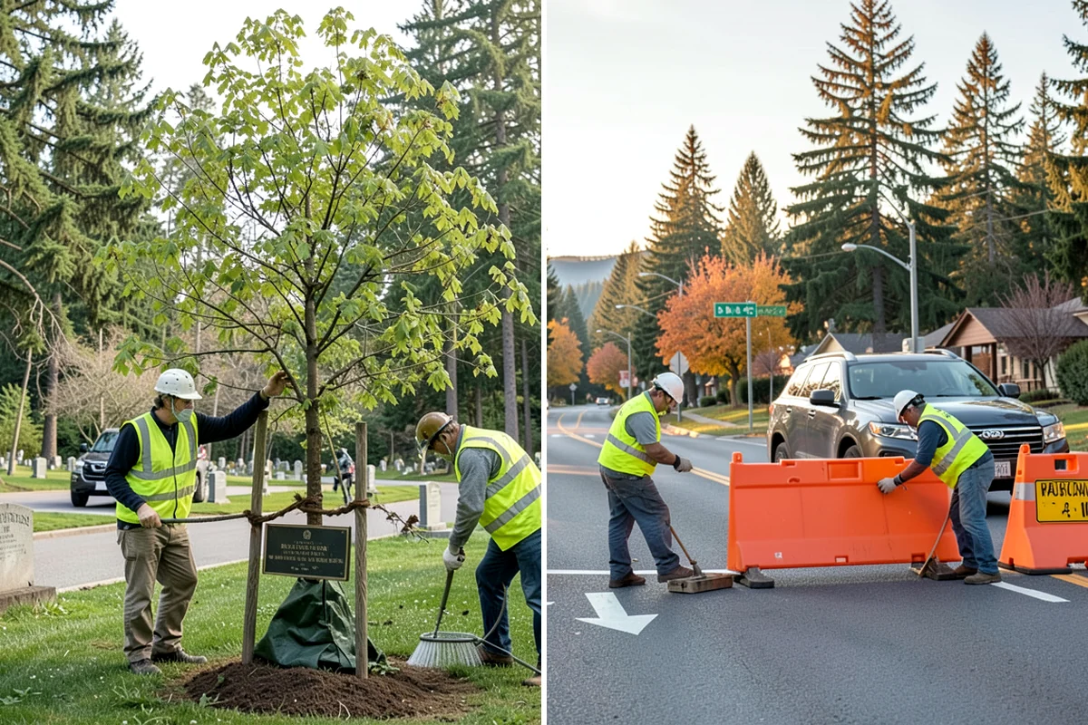 Headstone Cleaning in Kenmore, King County, WA - Assess marker material and condition before treatment