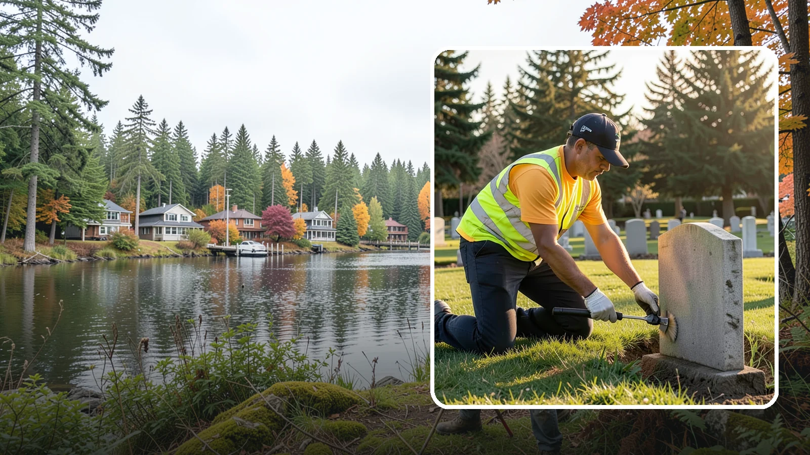 Headstone Cleaning in La Conner, Skagit County, WA - Gentle, professional cleaning of headstones and grave markers for Western Washington cemeteries.