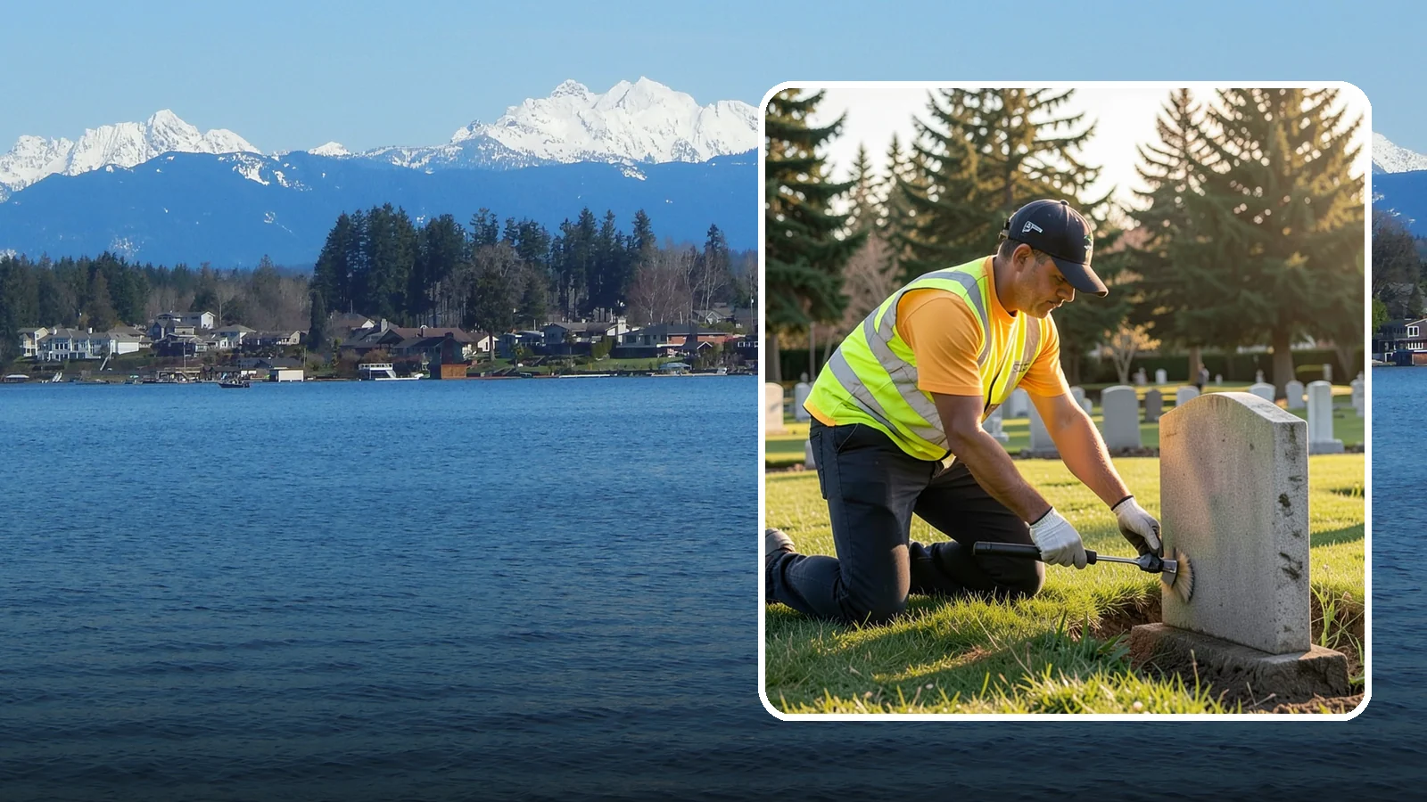 Headstone Cleaning in Lake Stevens, Snohomish County, WA - Gentle, professional cleaning of headstones and grave markers for Western Washington cemeteries.