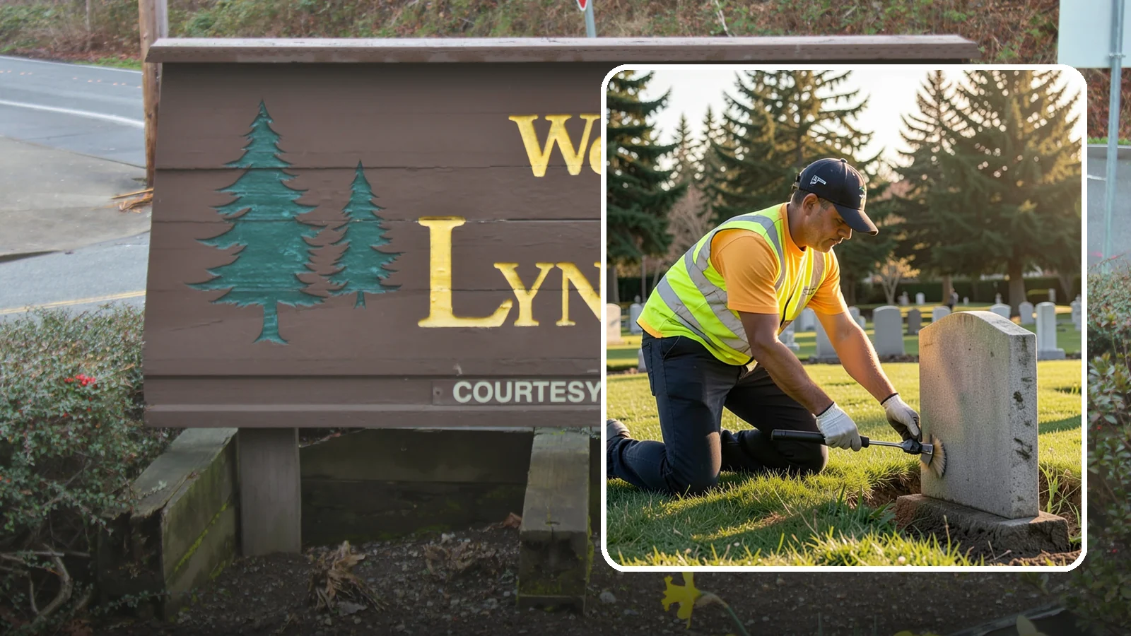 Headstone Cleaning in Lynnwood, Snohomish County, WA - Gentle, professional cleaning of headstones and grave markers for Western Washington cemeteries.