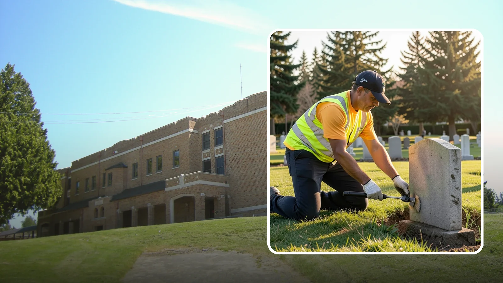 Headstone Cleaning in Maple Valley, King County, WA - Gentle, professional cleaning of headstones and grave markers for Western Washington cemeteries.
