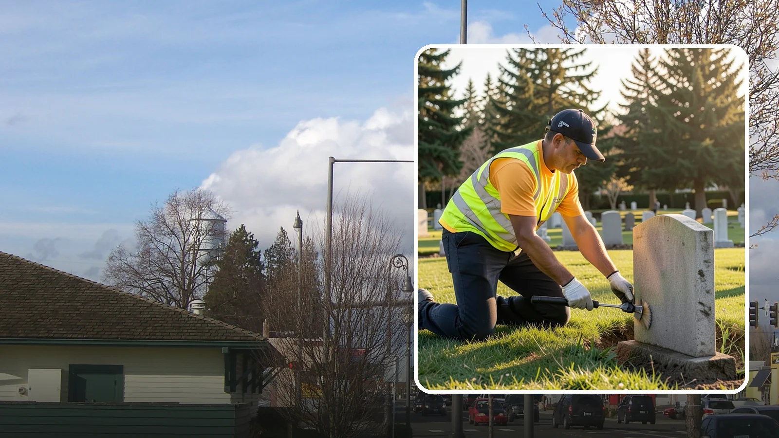 Headstone Cleaning in Marysville, Snohomish County, WA - Gentle, professional cleaning of headstones and grave markers for Western Washington cemeteries.