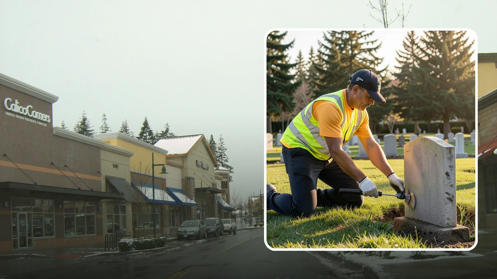 Headstone Cleaning in Mill Creek, Snohomish County, WA - Gentle, professional cleaning of headstones and grave markers for Western Washington cemeteries.