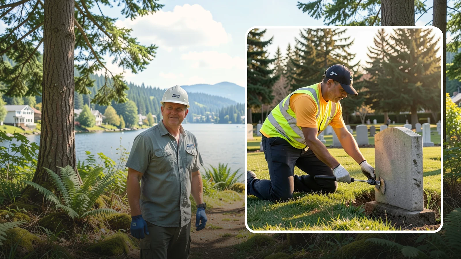 Headstone Cleaning in Milton, King County, WA - Gentle, professional cleaning of headstones and grave markers for Western Washington cemeteries.