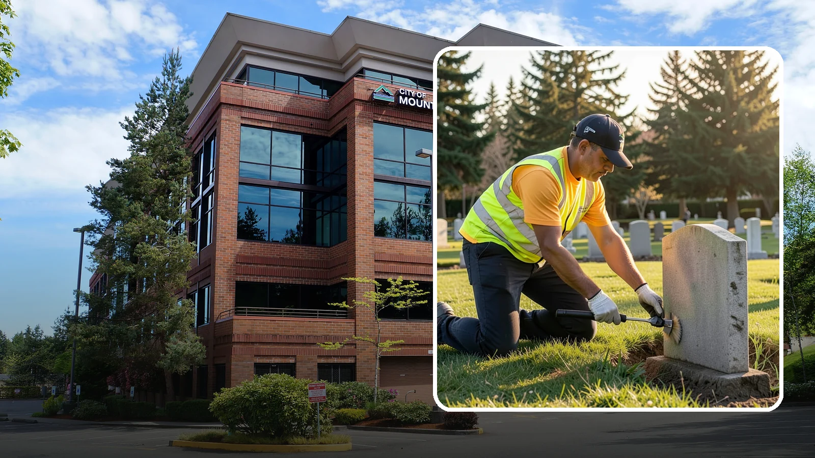 Headstone Cleaning in Mountlake Terrace, Snohomish County, WA - Gentle, professional cleaning of headstones and grave markers for Western Washington cemeteries.