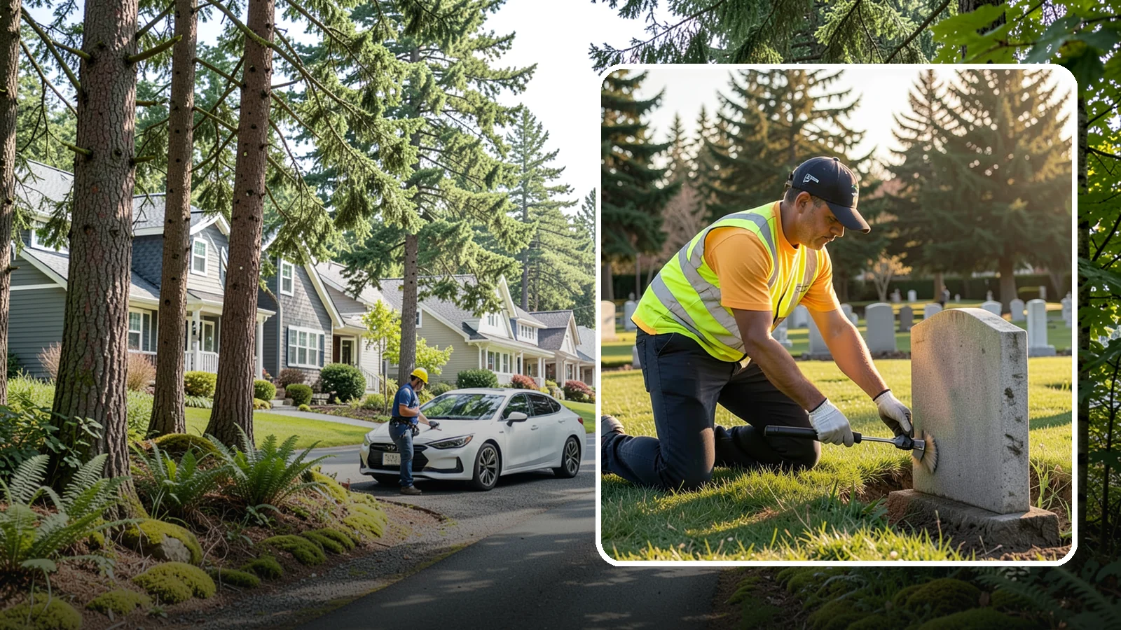 Headstone Cleaning in Normandy Park, King County, WA - Gentle, professional cleaning of headstones and grave markers for Western Washington cemeteries.