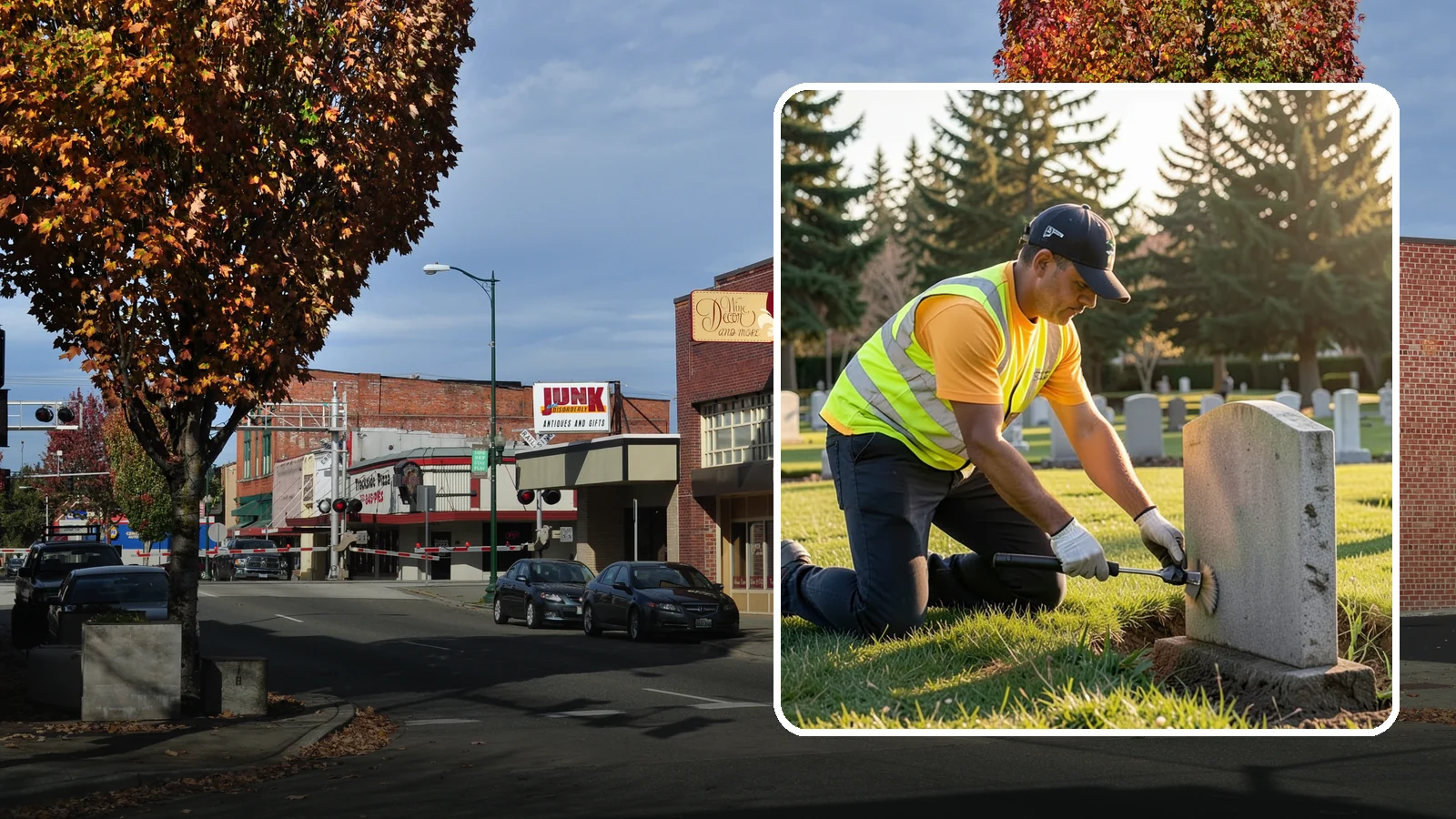 Headstone Cleaning in Puyallup, Pierce County, WA - Gentle, professional cleaning of headstones and grave markers for Western Washington cemeteries.