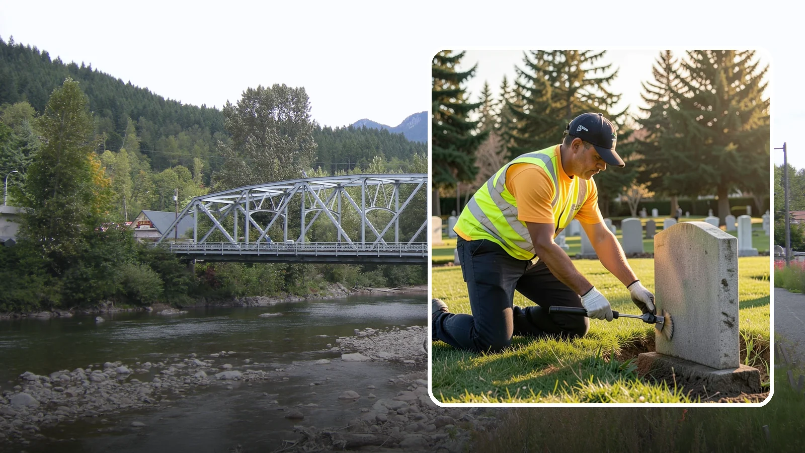 Headstone Cleaning in Skykomish, King County, WA - Gentle, professional cleaning of headstones and grave markers for Western Washington cemeteries.