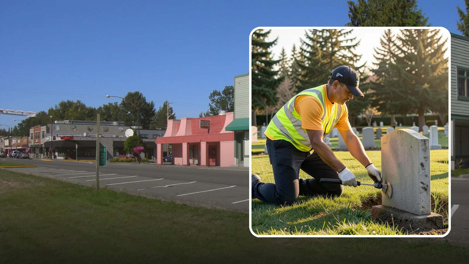 Headstone Cleaning in Snoqualmie, King County, WA - Gentle, professional cleaning of headstones and grave markers for Western Washington cemeteries.