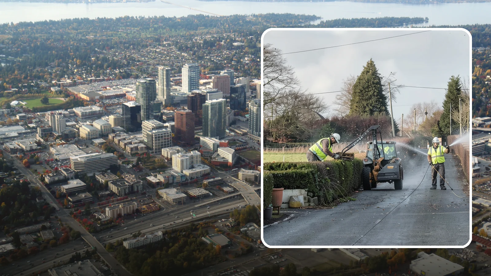 Hedge Trimming in Bellevue, King County, WA - Precise hedge trimming that maintains clean lines, healthy density, and clear sightlines on public property.