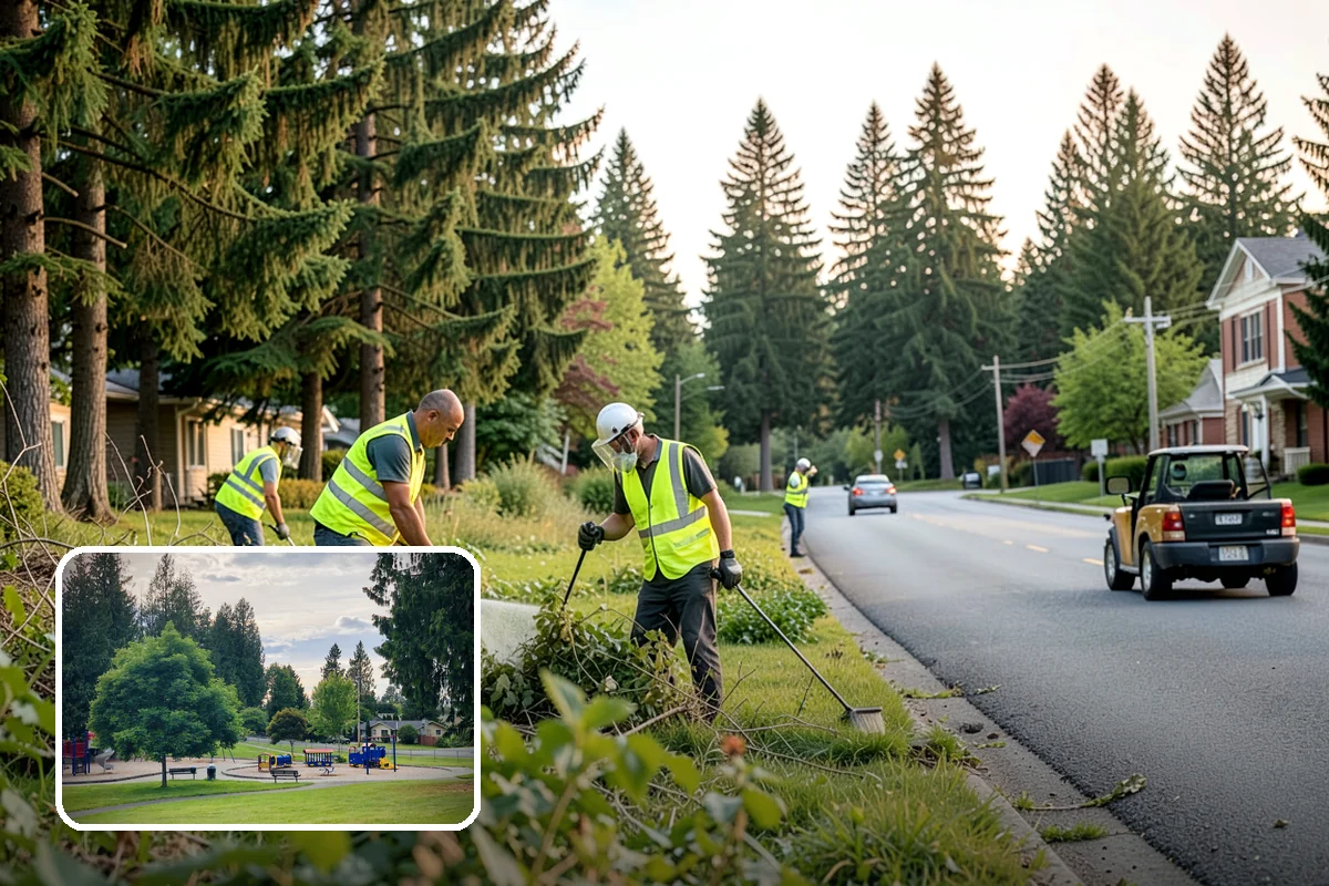 Hedge Trimming in Bonney Lake, Pierce County, WA - Clean, uniform hedge lines at prominent locations