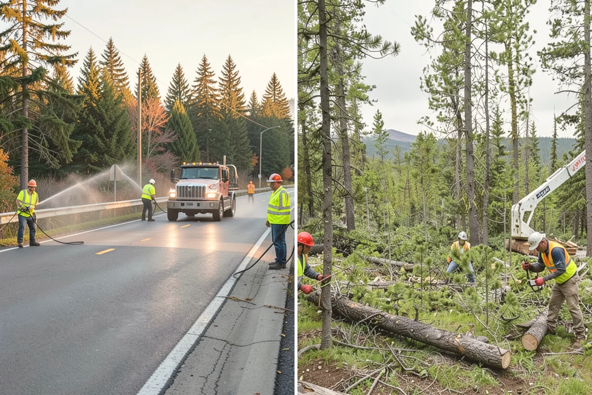 Hedge Trimming in Eatonville, Pierce County, WA - Map hedge locations and set target dimensions and lines